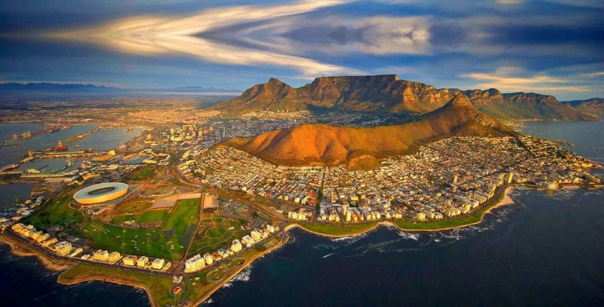 Aerial view of Cape Town.