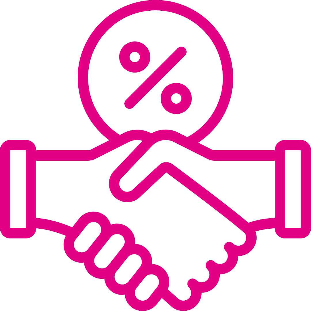 Zwei schüttelnde Hände.