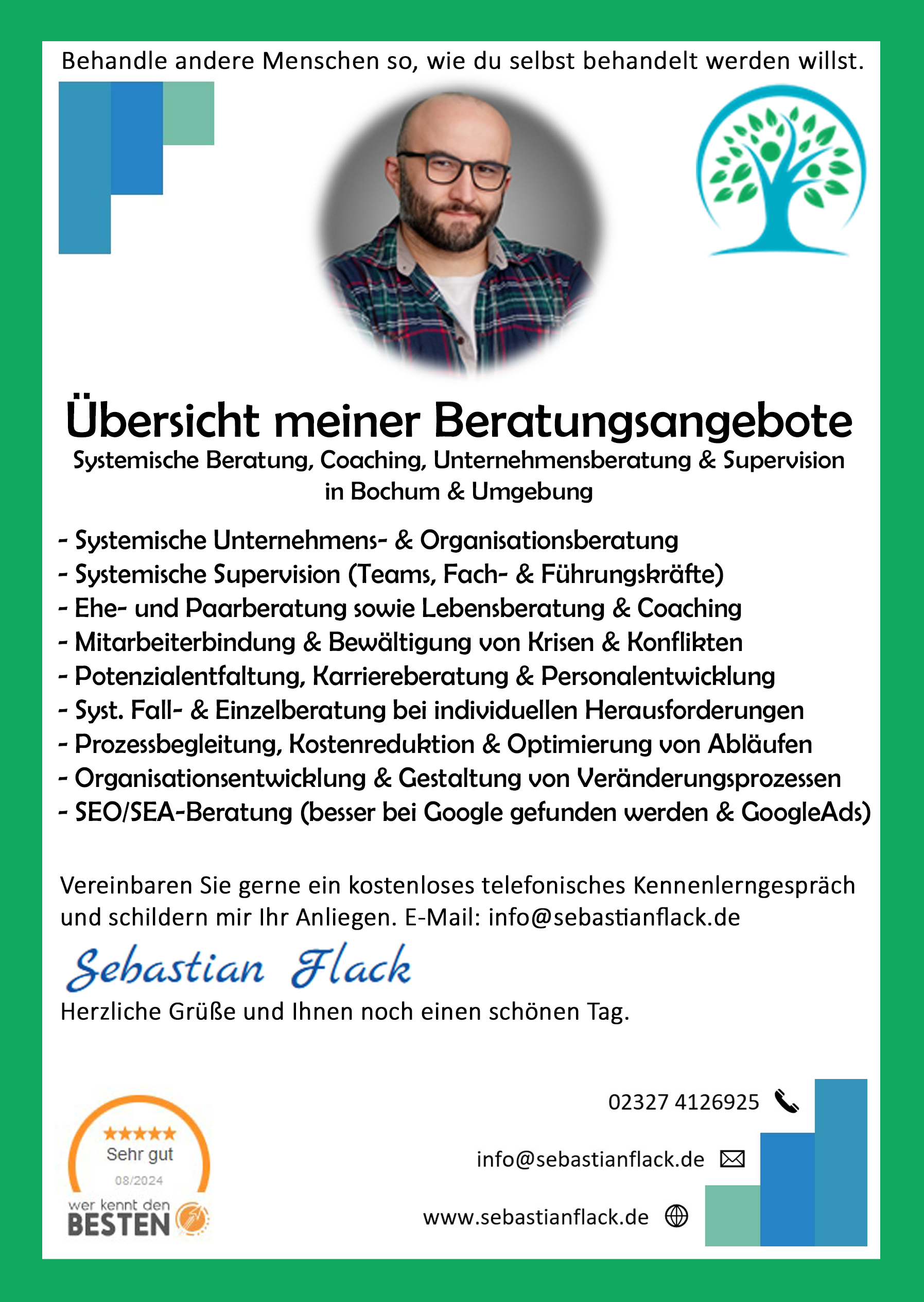 Meine Beratungsangebot in Bochum und Umgebung Beratung in Bochum Flyer