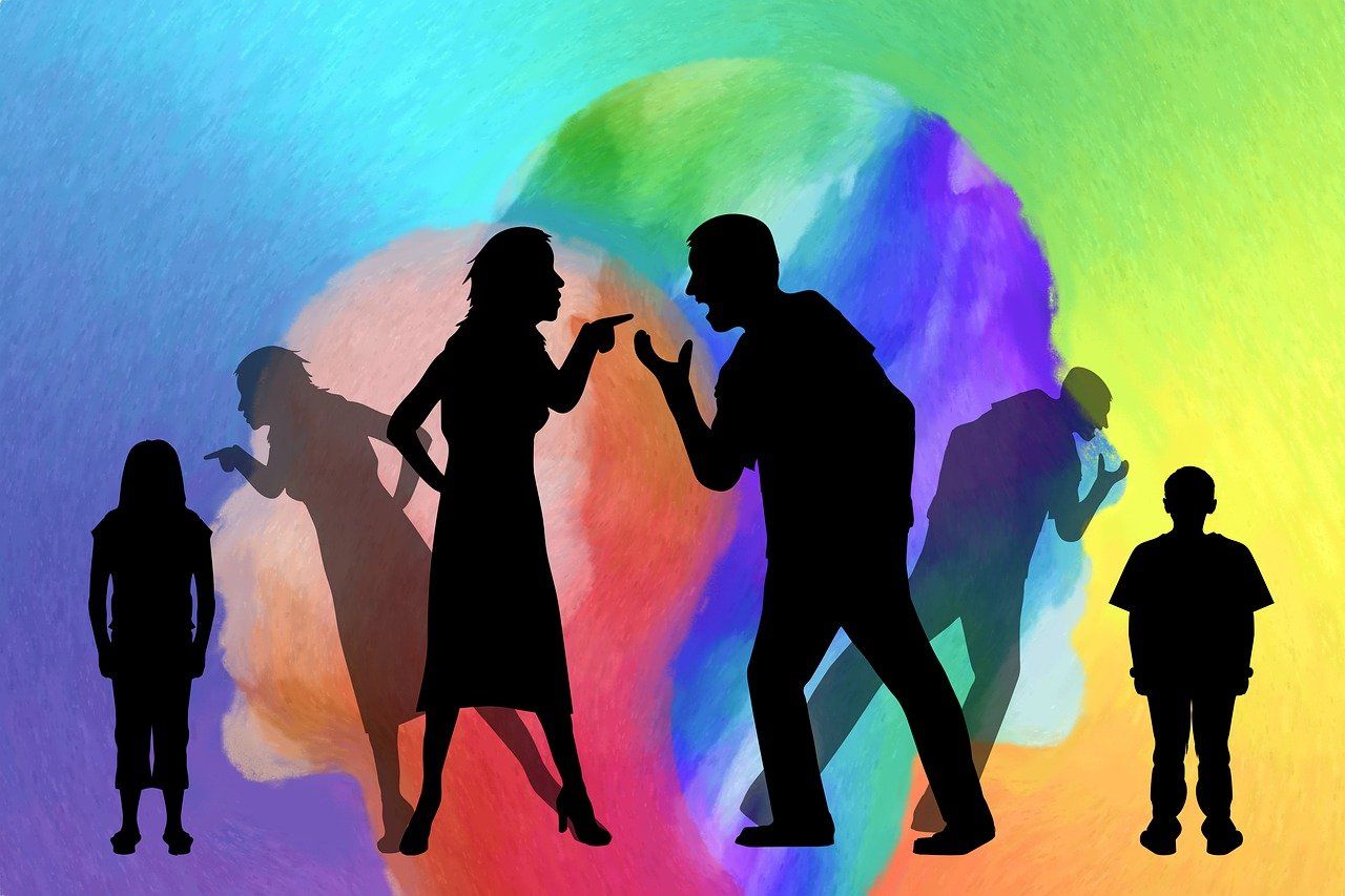 Streit Kinder Paar streitet