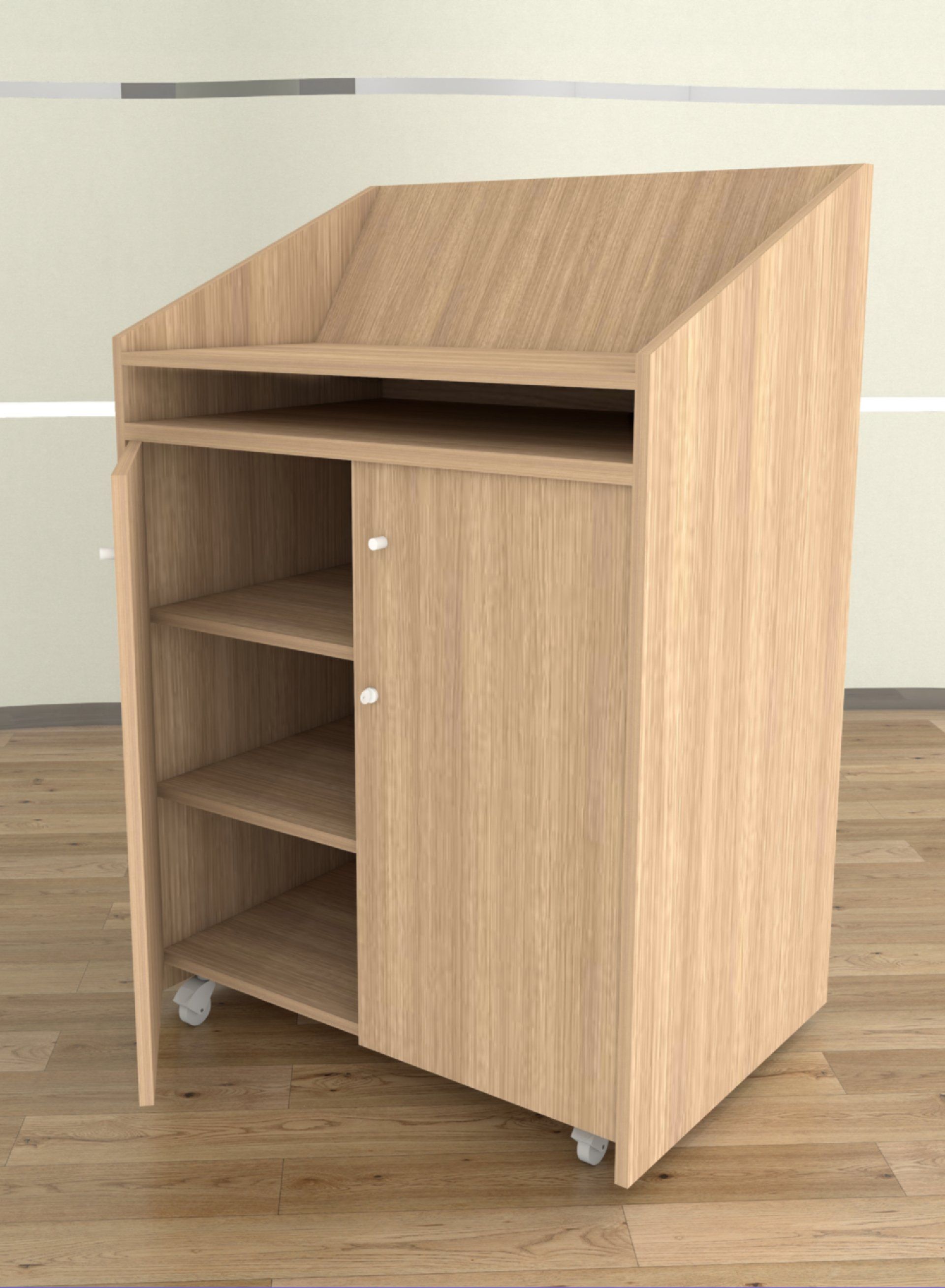 Atril madera con ruedas