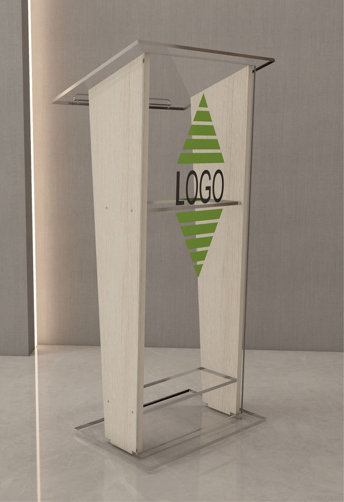 Atril metacrilato y madera