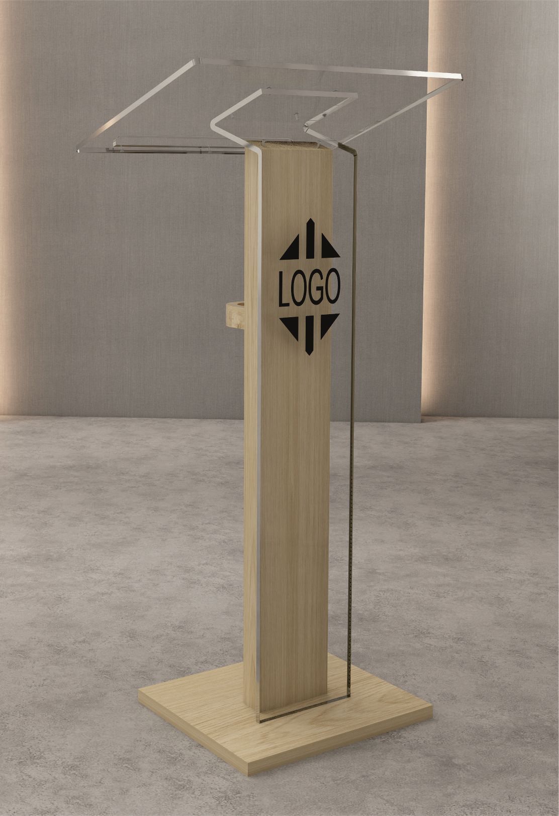 Atril de madera y metacrilato