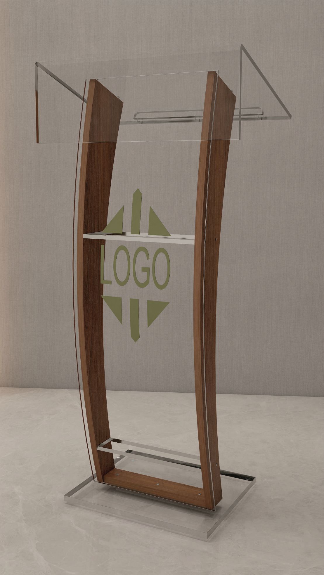 Atril madera y metacrilato