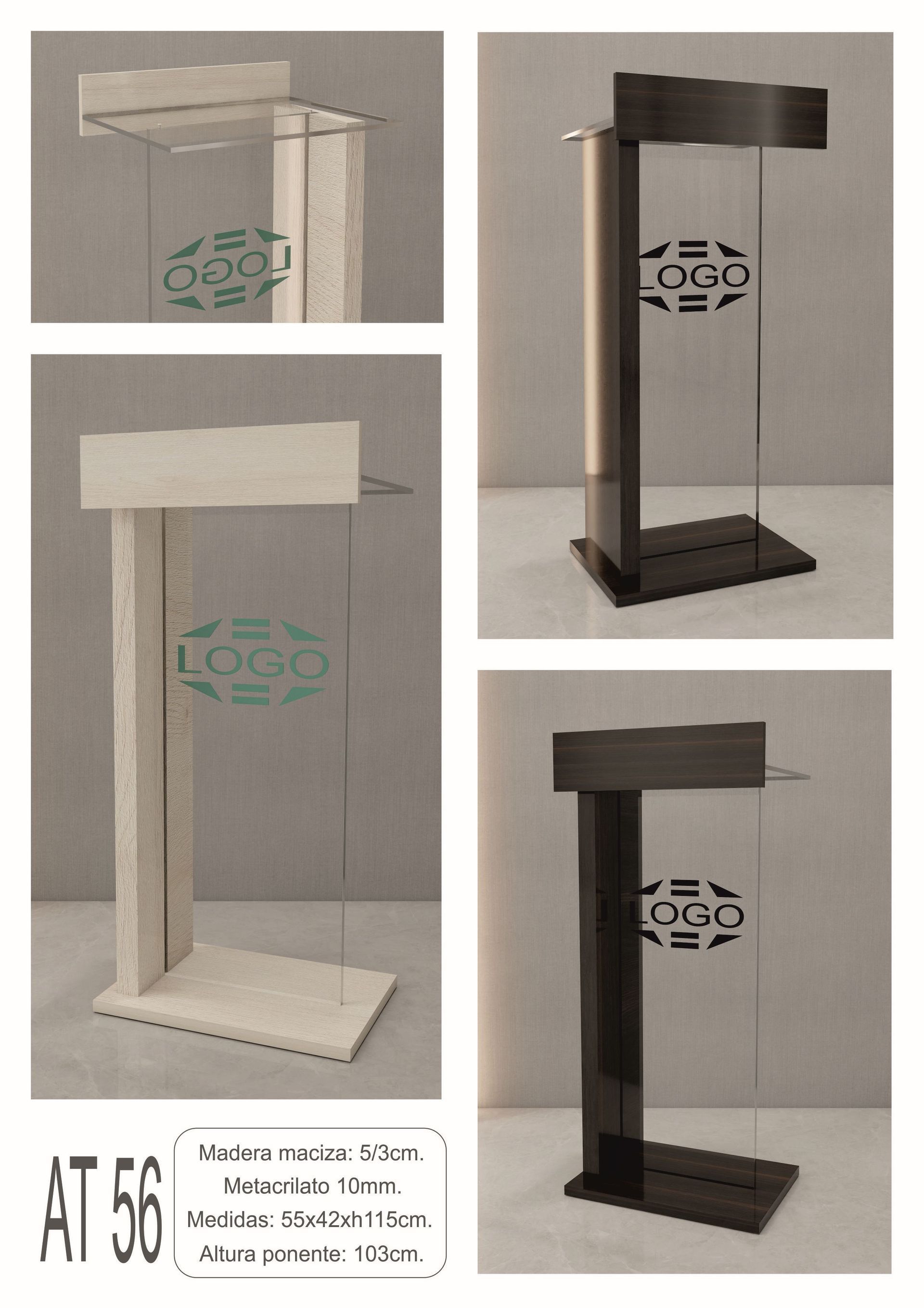 Atriles metacrilato y madera