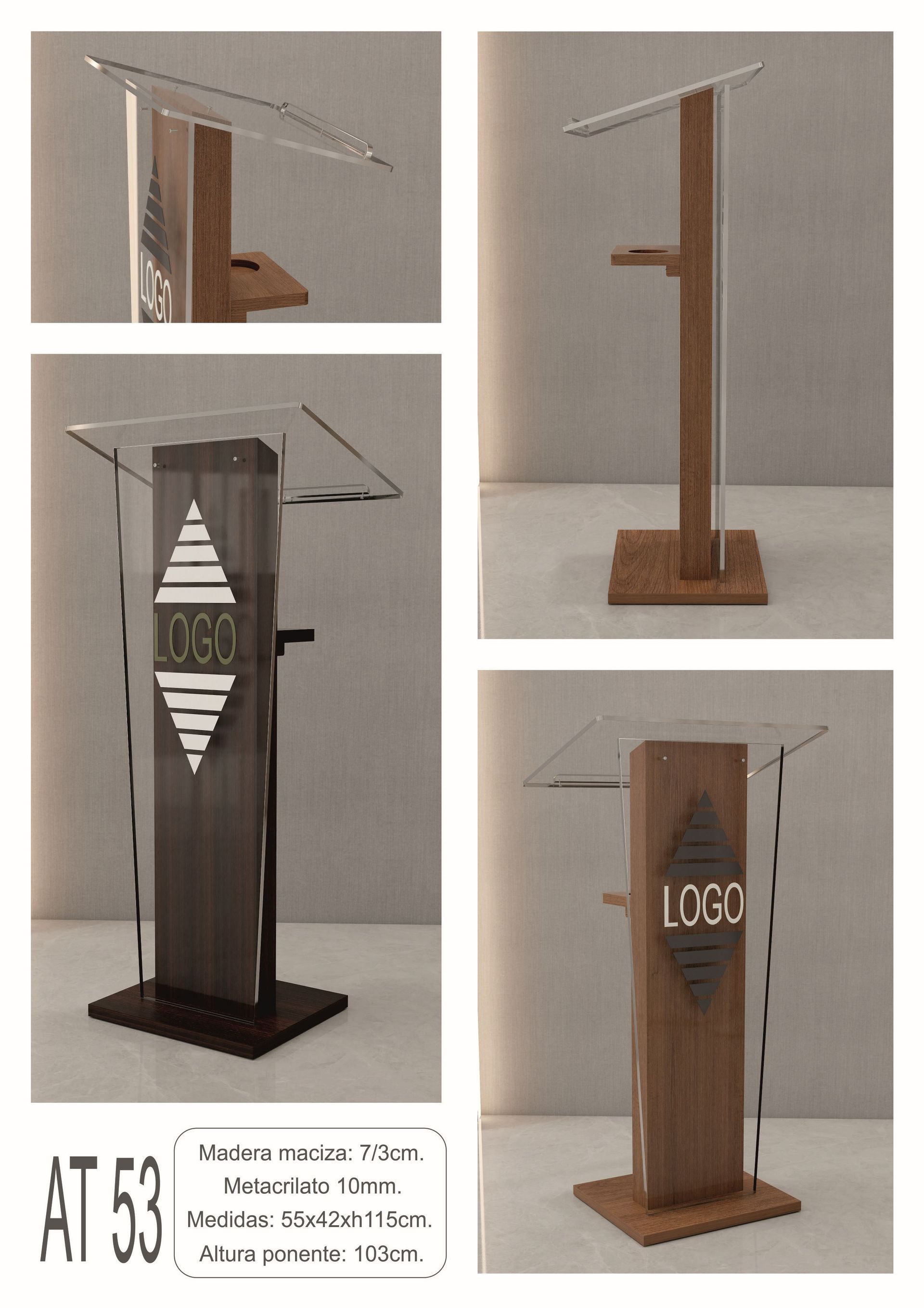 Atriles metacrilato y madera