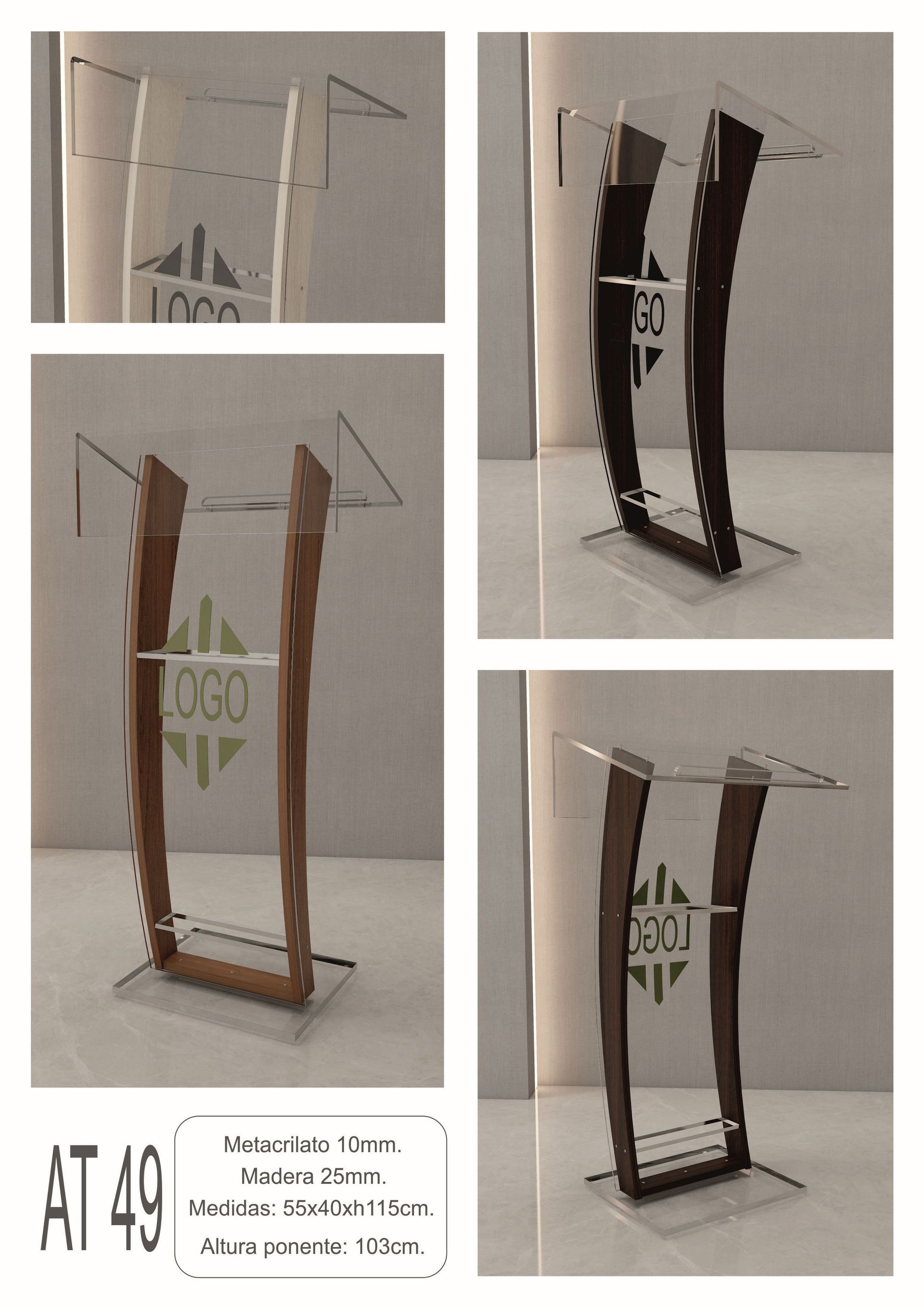 Atriles madera y metacrilato