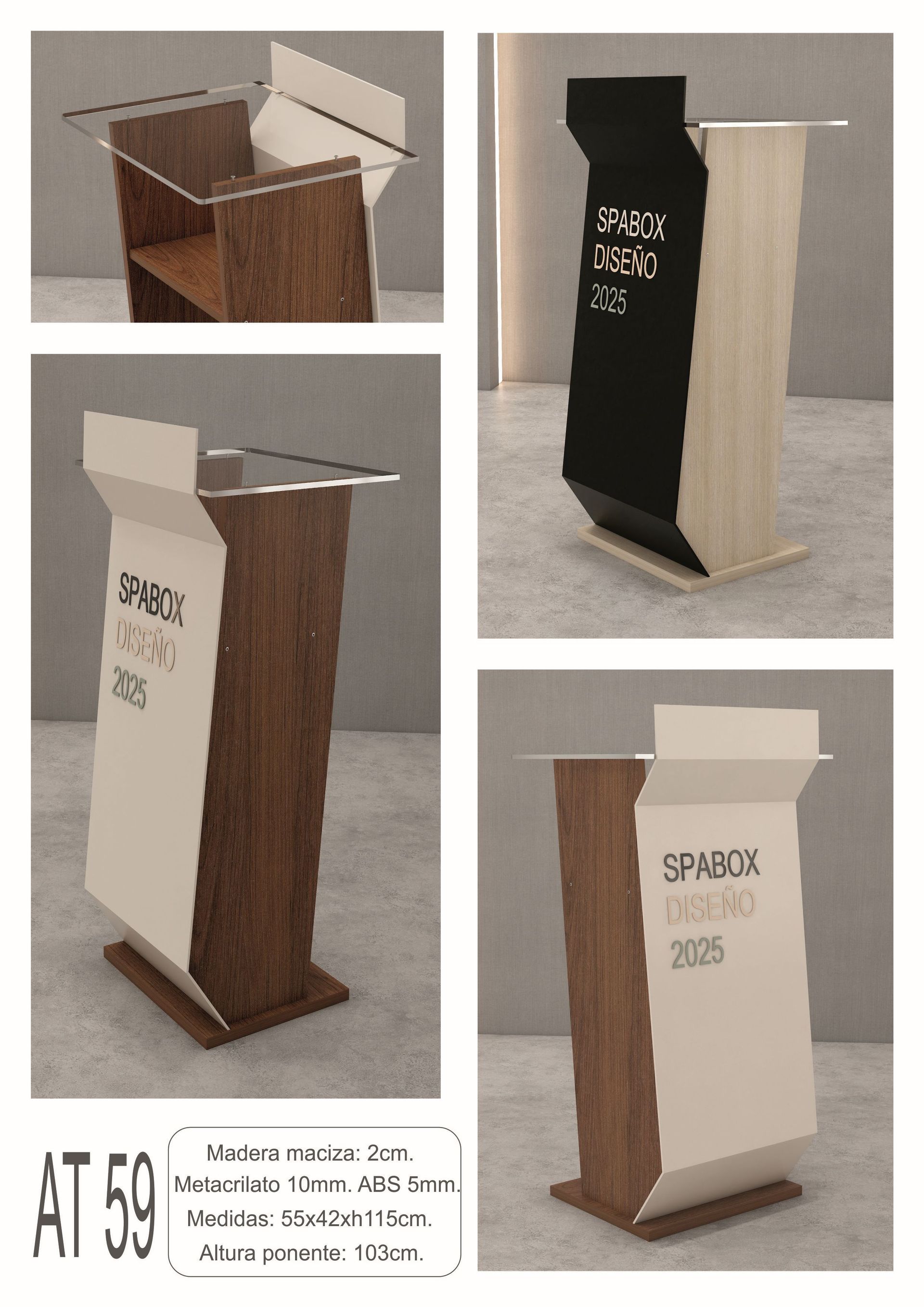 Atriles metacrilato y madera