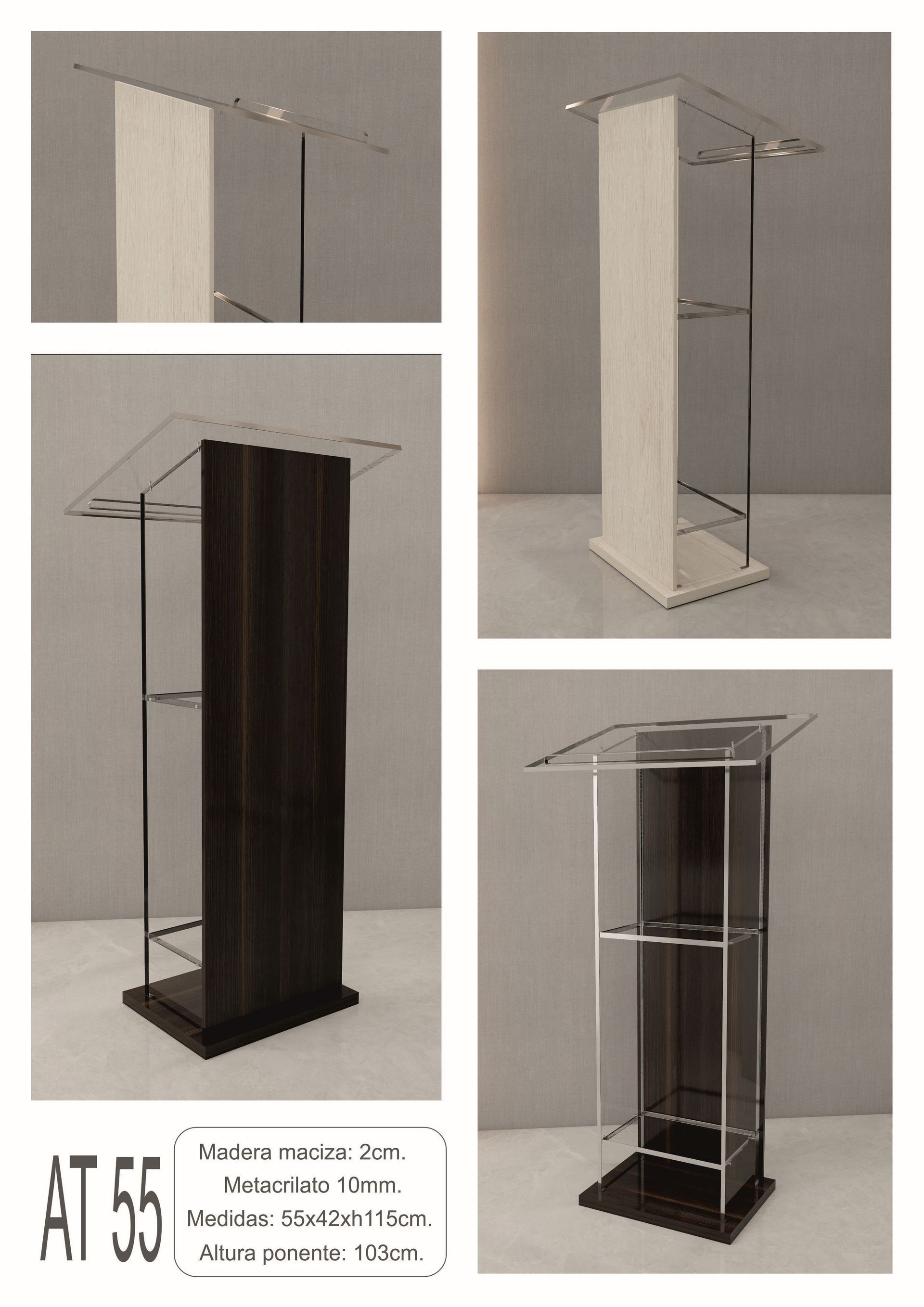 Atriles metacrilato y madera