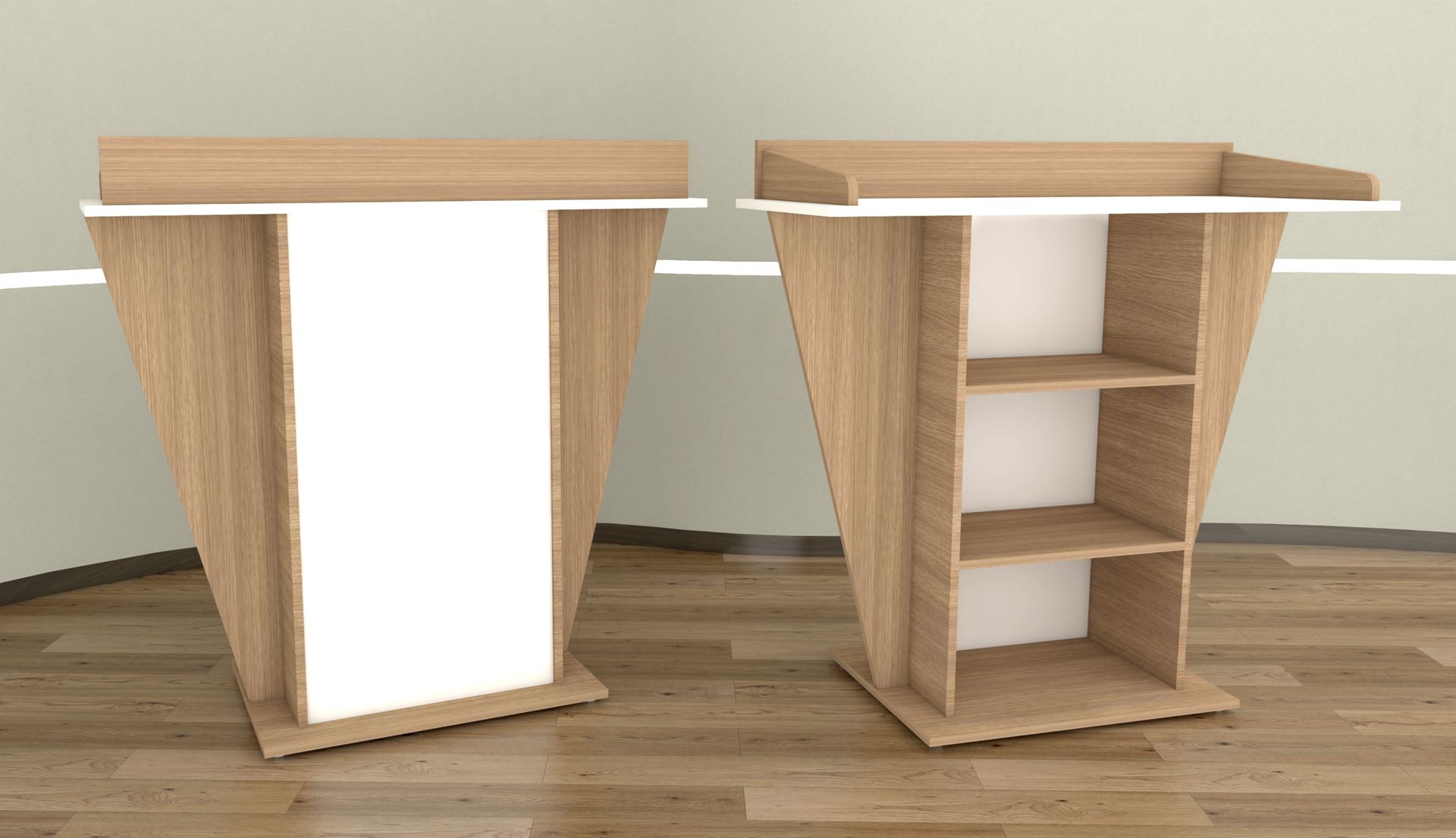 Atril madera con ruedas