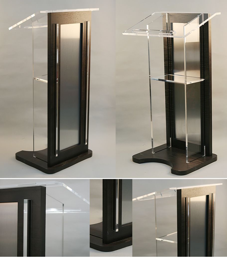 Atriles de madera y metal