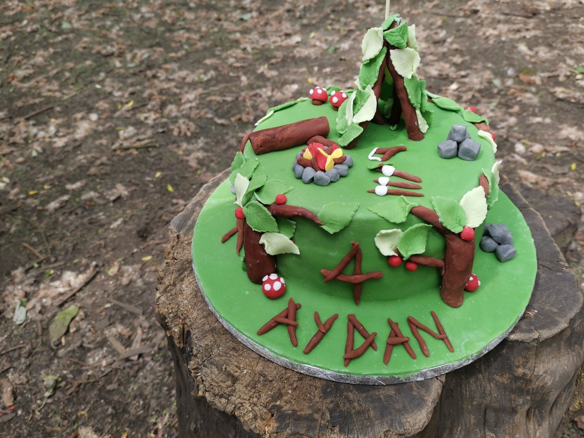 Woodland themed birthday cake