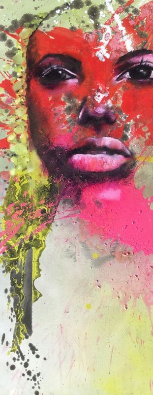 Portrait, Mixed Media, Mischtechnik, Bild, Leinwand, Kunst, expressiv, experimentell