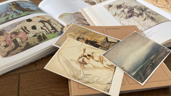 Fotos von Horst Janssen Büchern, Motiv Portrait, Landschaft