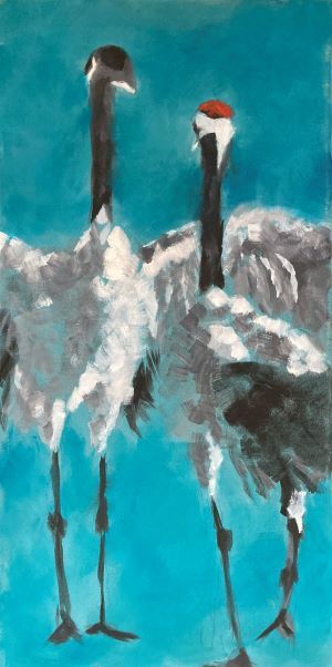 Begrüßung, Öl auf Leinwand, 50 x 100 cm