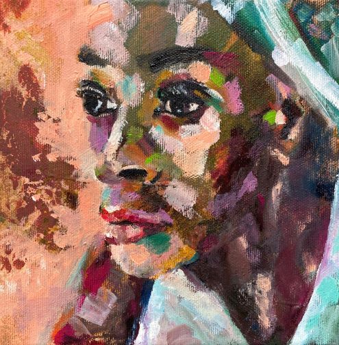 Frauenprotrait abstrakt