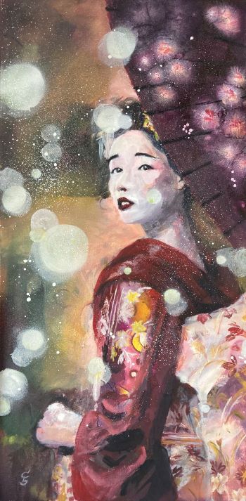 Japanerin mit Schirm