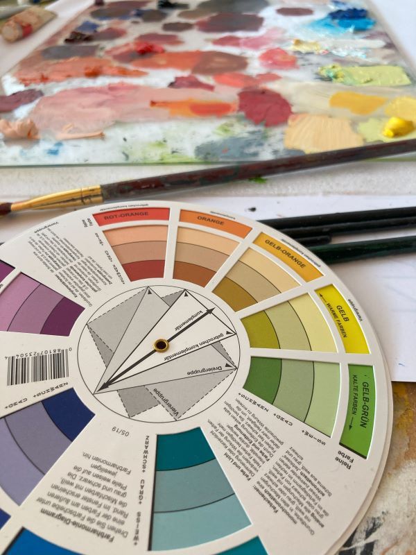 Farbpalette, Pinsel, Farbkreis