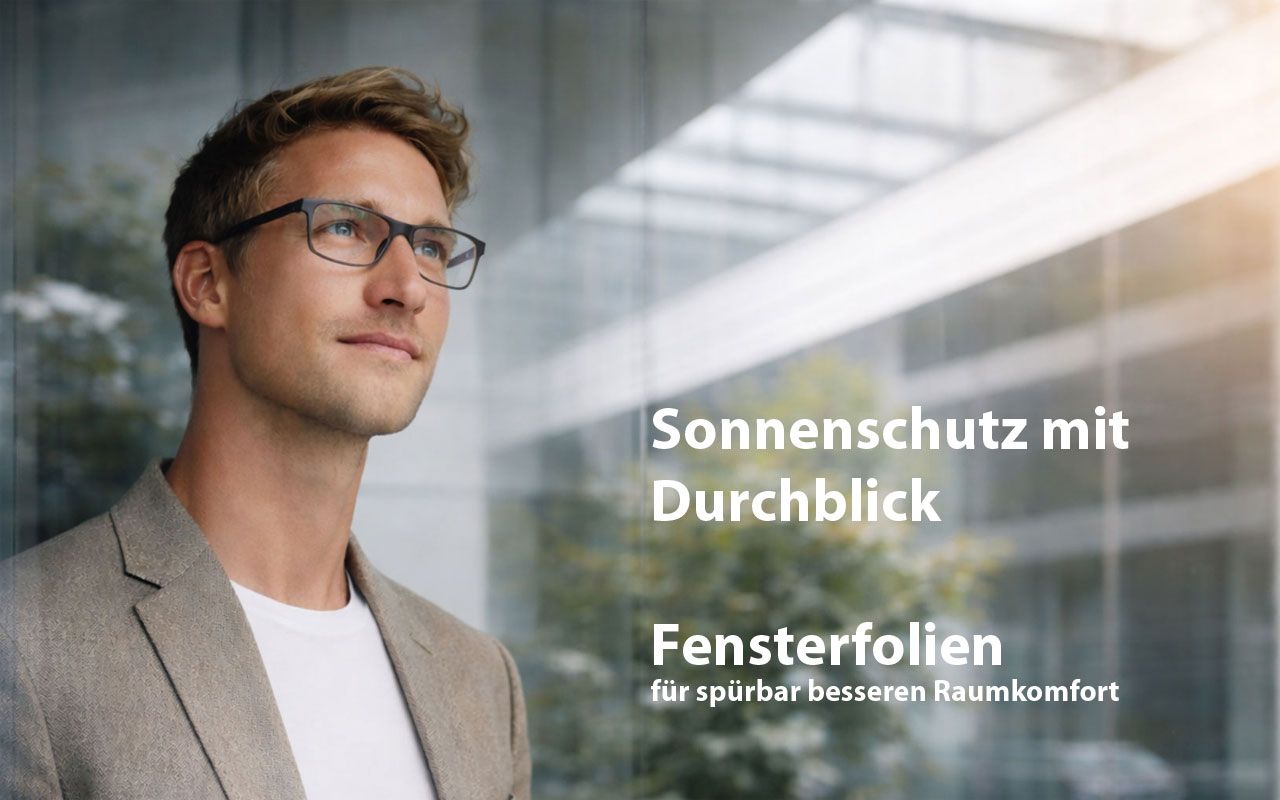 Sonnenschutz mit Durchblick – Fensterfolien für mehr Raumkomfort Fensterfolien für Sonnenschutz, Blendschutz und mehr Raumkomfort in modernen Glasgebäuden.