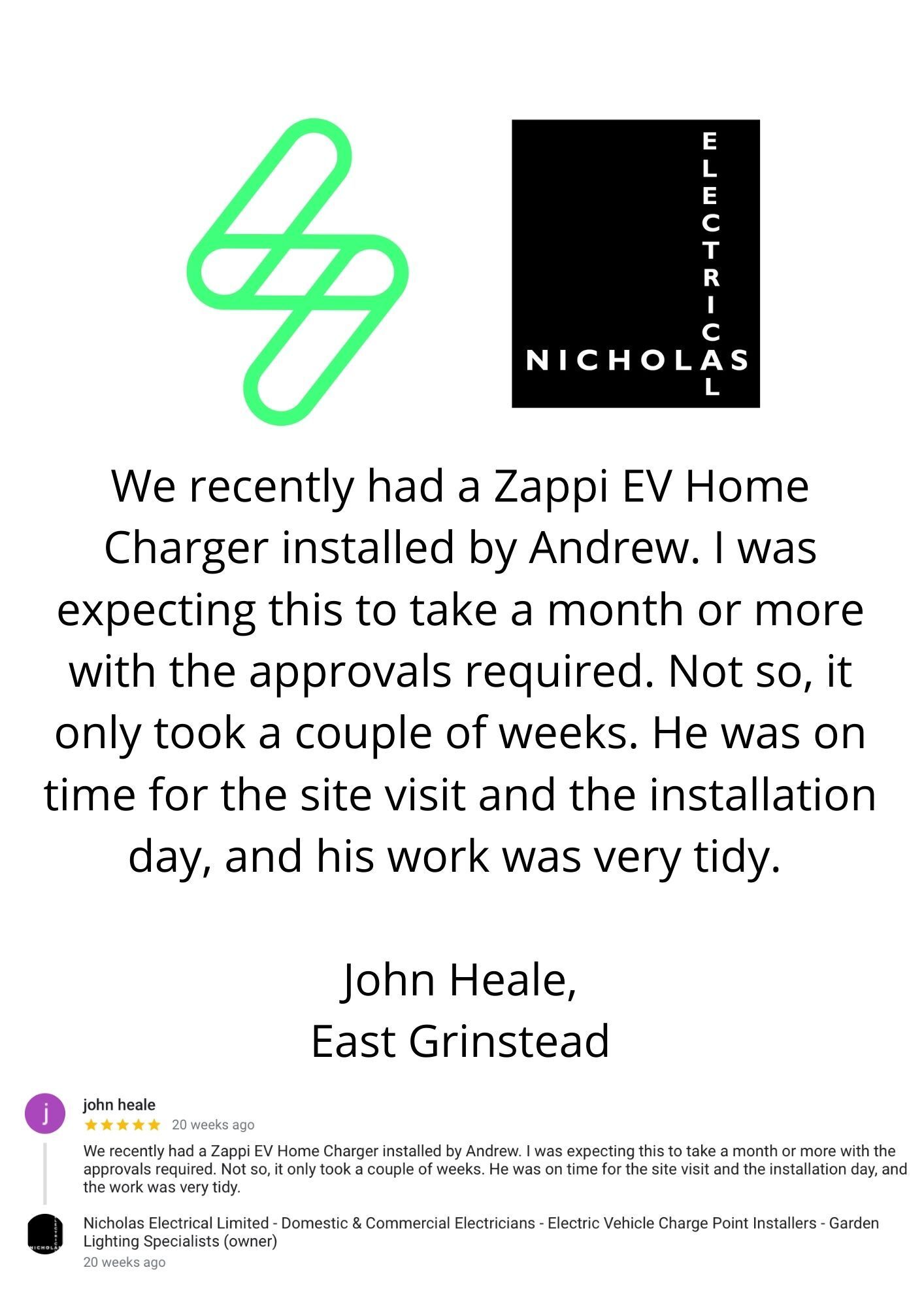 Zappi Charge Point Installer East Grinstead