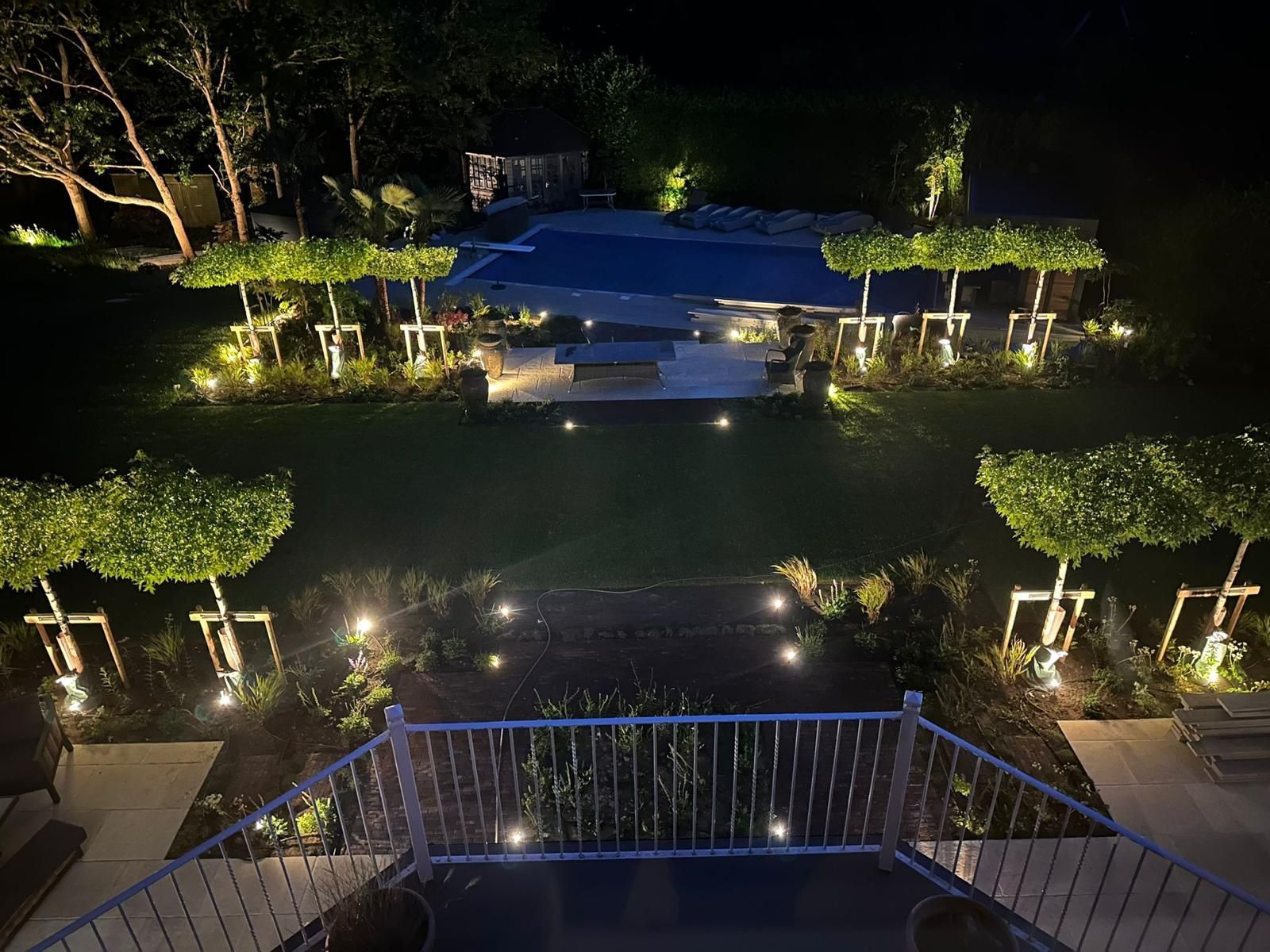 outdoor lighting scheme in surrey