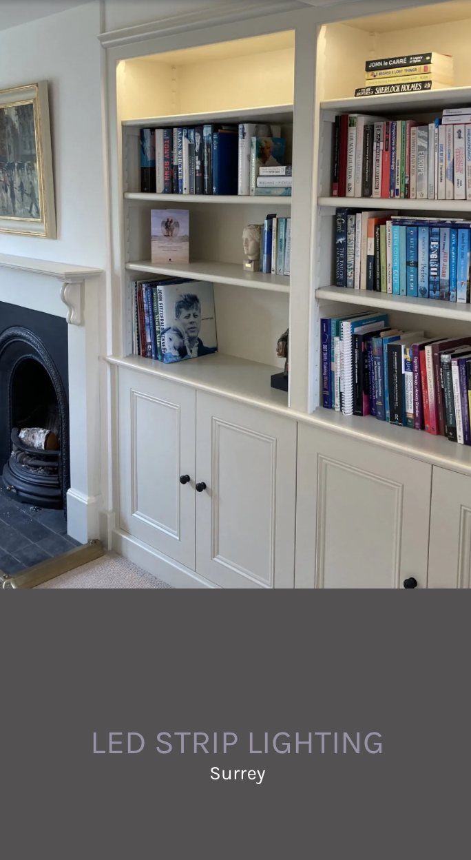 LED Strip LIghts in bookcase