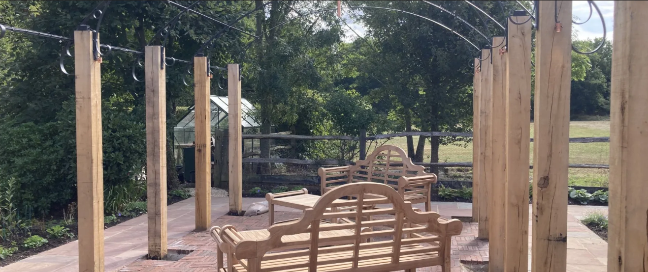 Pergola lighting for a lovely garden setting