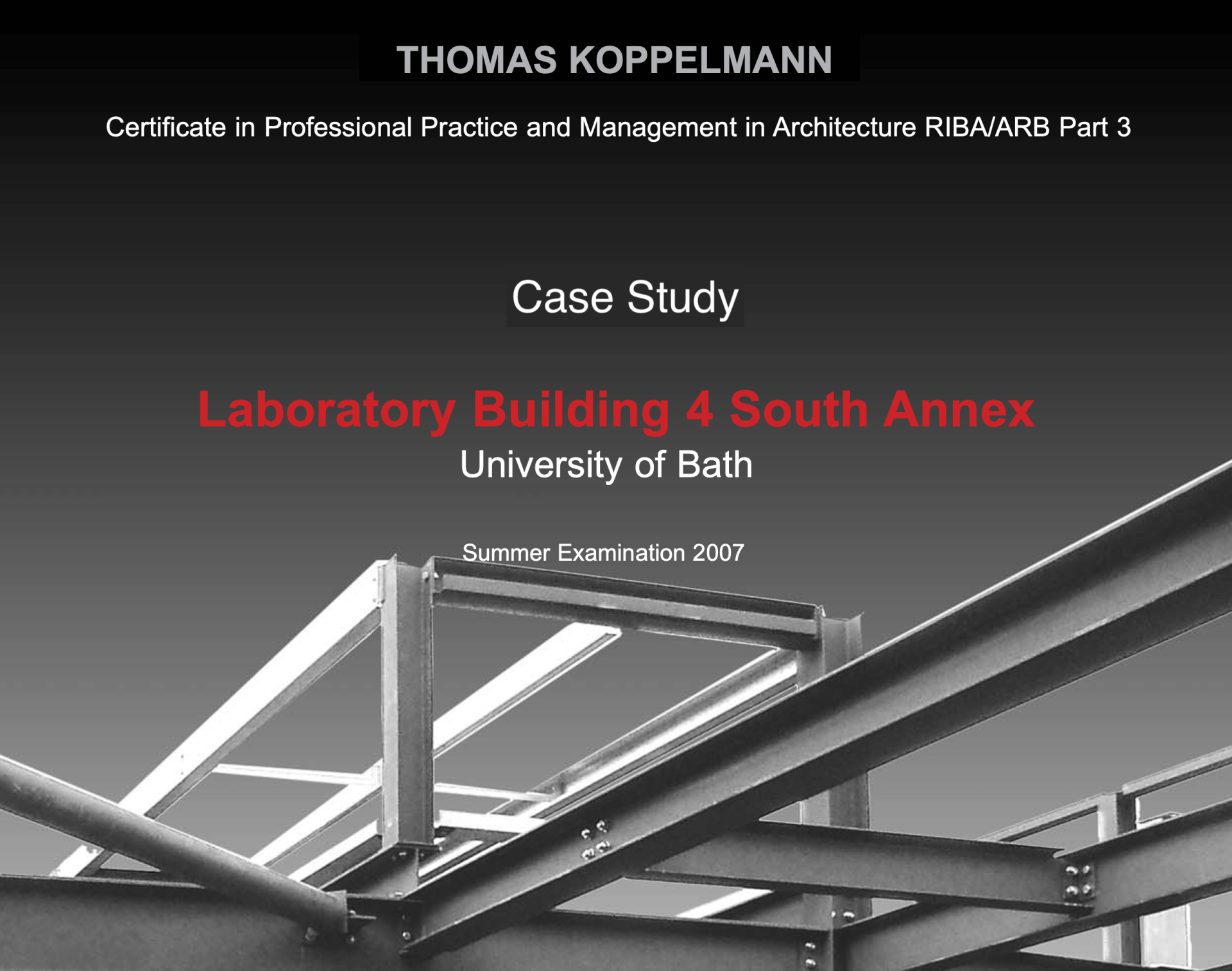 RIBA Part 3 - Case Staudy
