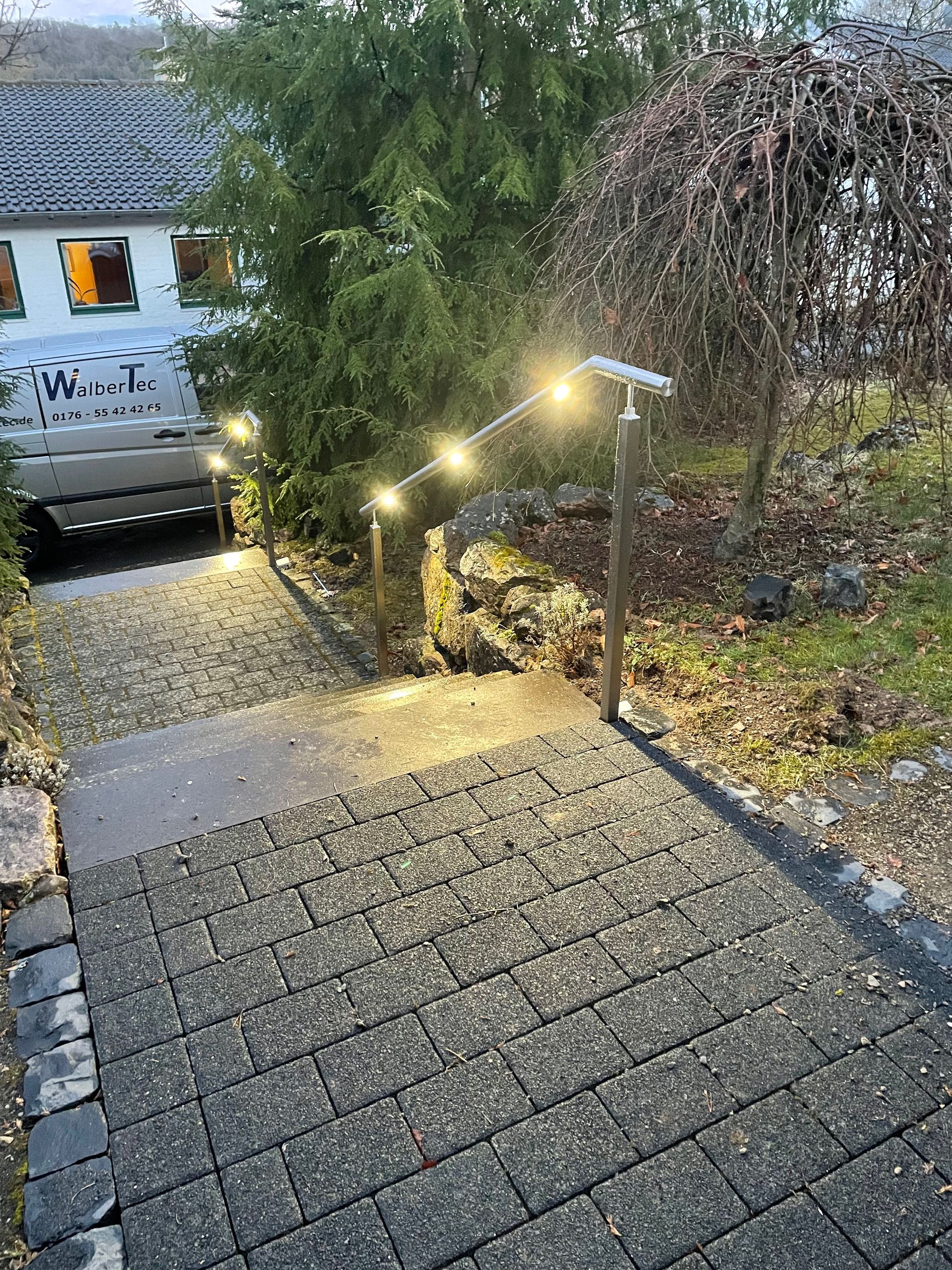 Beleuchtete Edelstahlhandlauf LED Module im Handlauf