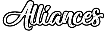 Titre du spectacle Alliances (au pluriel) écrit en lettres rondes manuscrites.