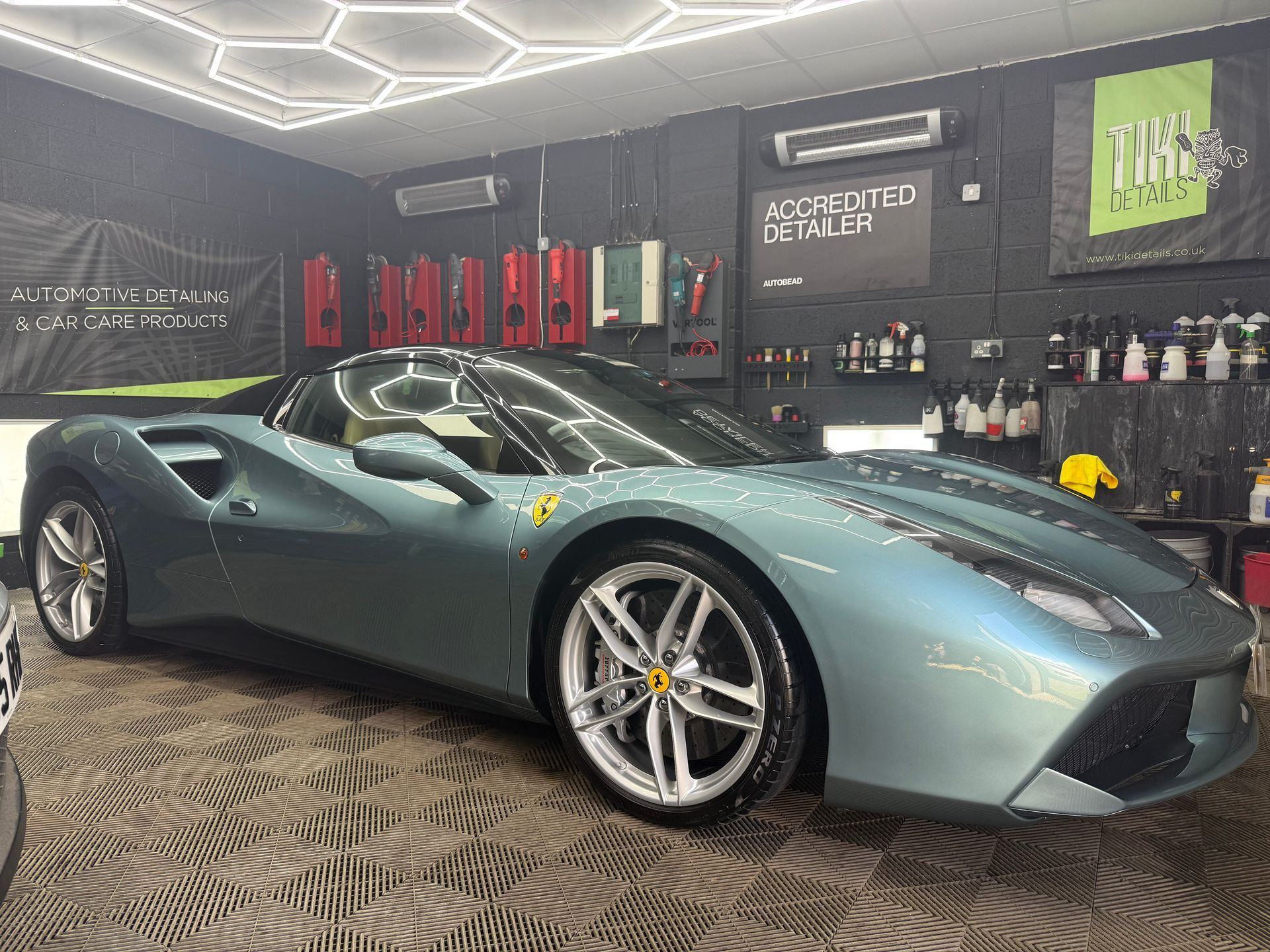 Ferrari after a 5 year ceramic coating at our Ashford Surrey Studio