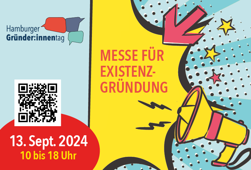 Werbebanner für die Existenzgründungsmesse am 13. September 2024 in der Handelskammer Hamburg