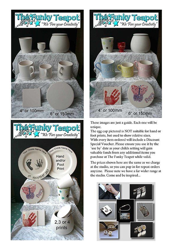 Range of items we use as fundraising at The Funky Teapot