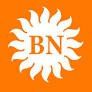 logo is orange background with  sun image and letters B and N in the middle