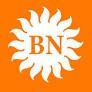 logo is orange background with sun image and letters B and N in the middle
