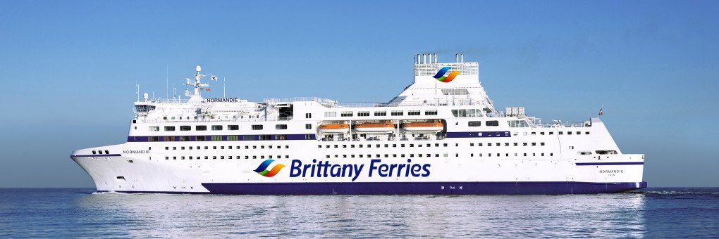 big white cruise ship with brittany ferries livery
