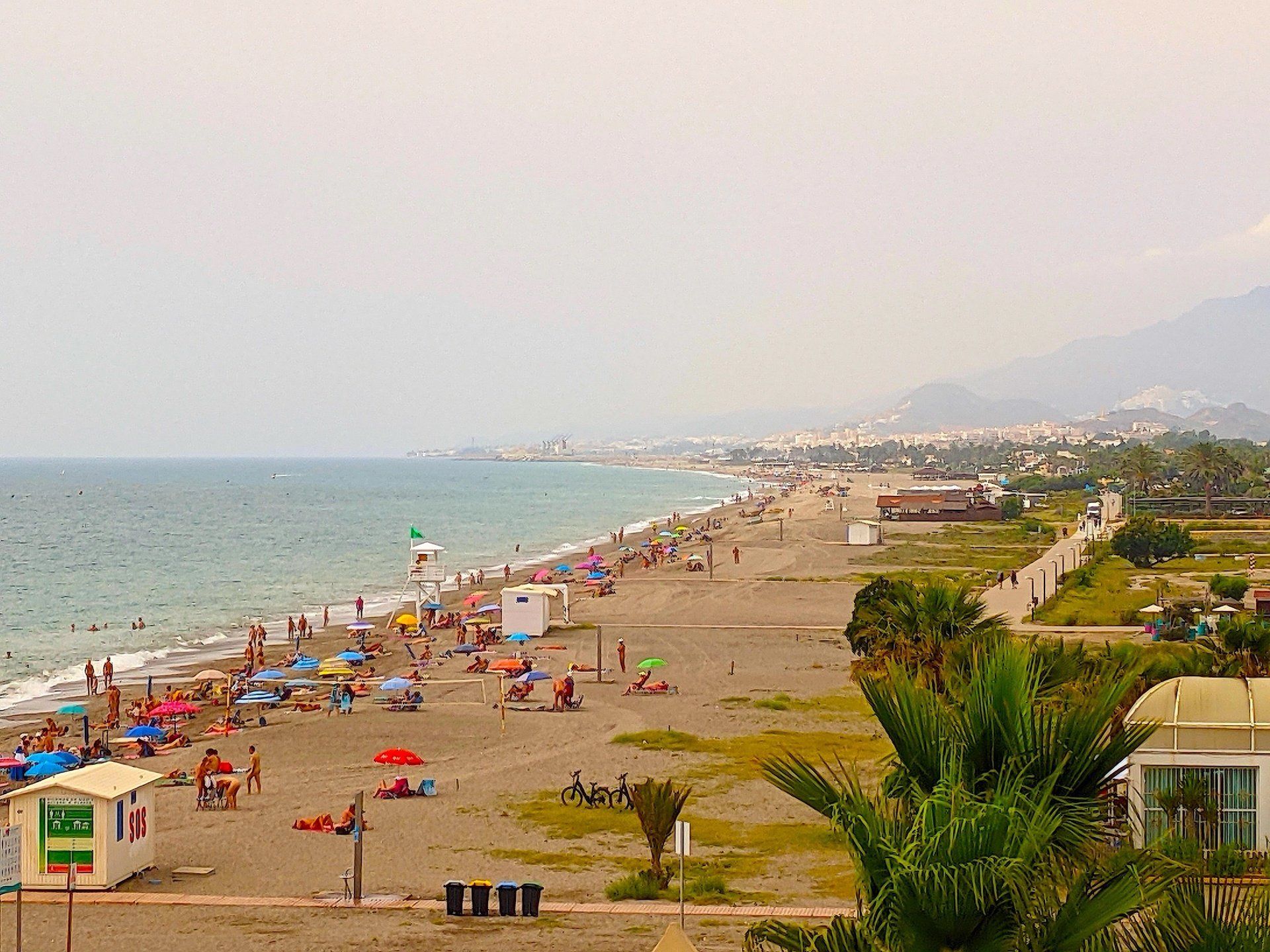 the sandy sunny beach at vera playa
