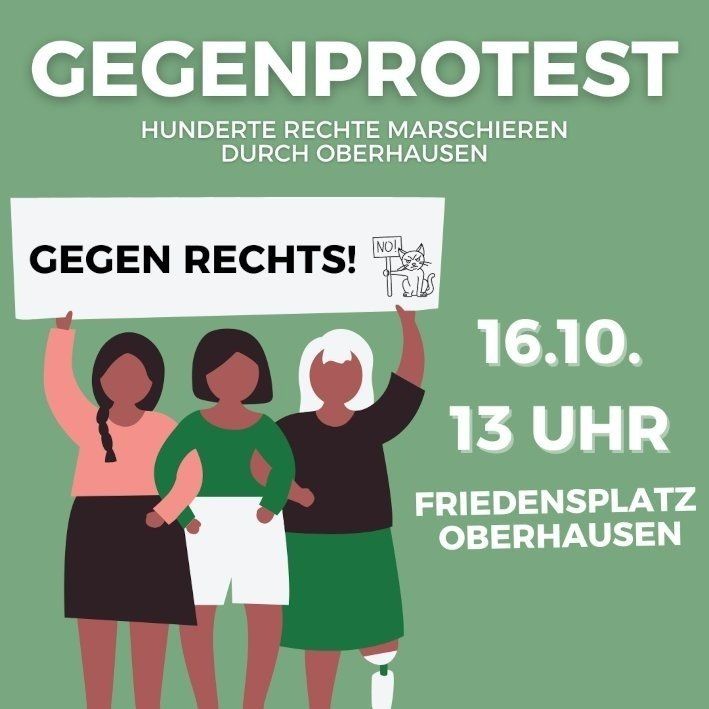 Protest gegen rechte Aufmärsche in Oberhausen