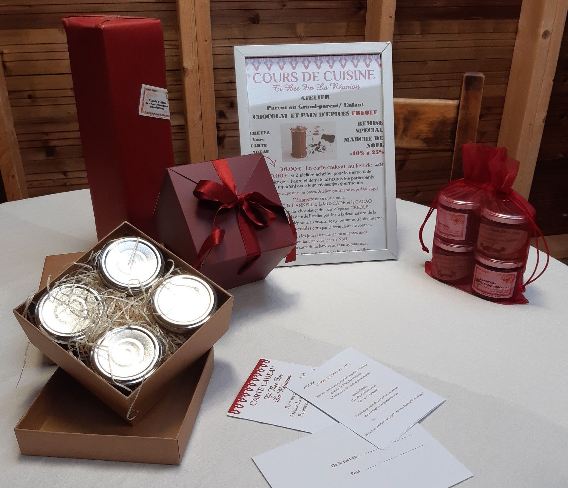 bocaux et carte cadeaux