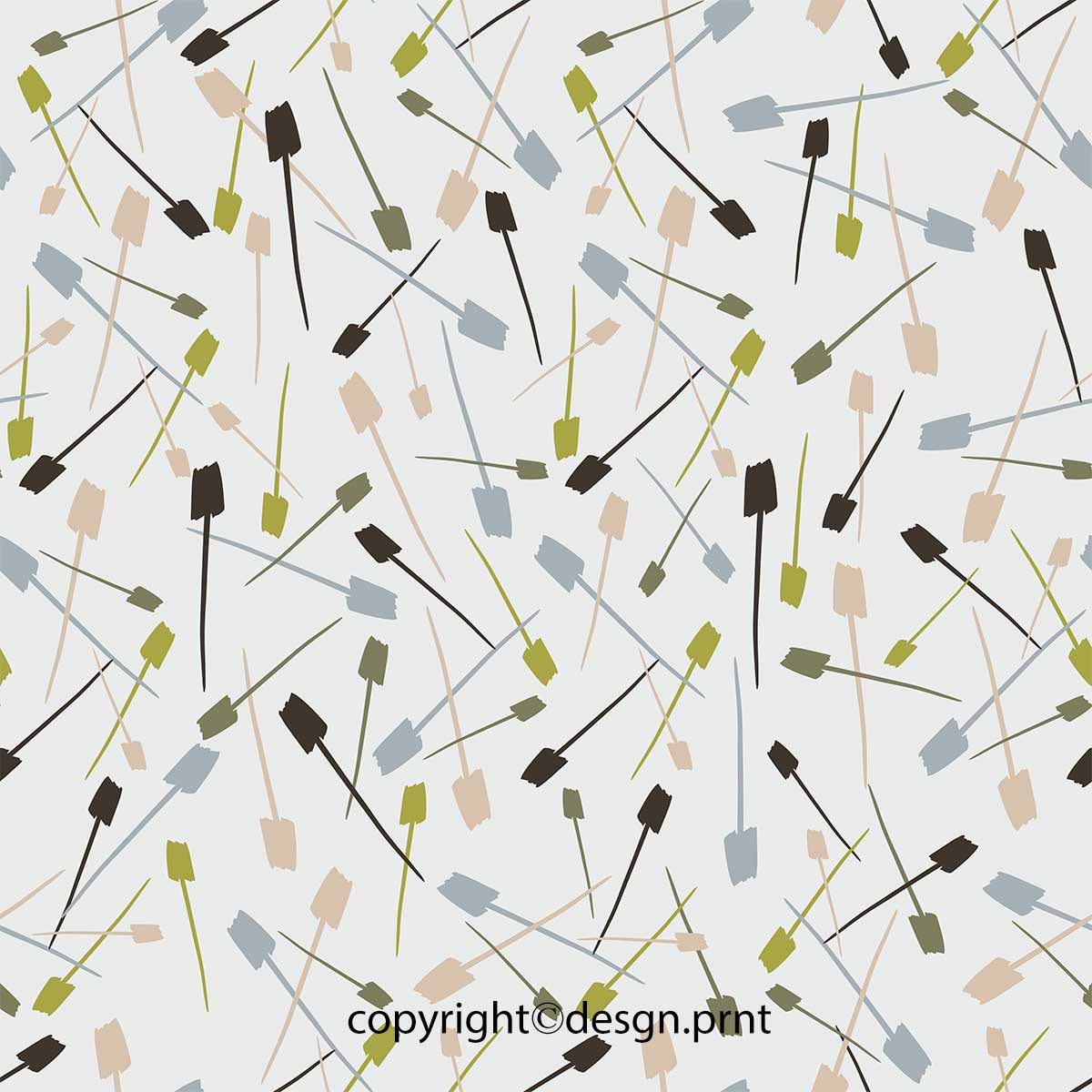 Tossed abstract floral bud print