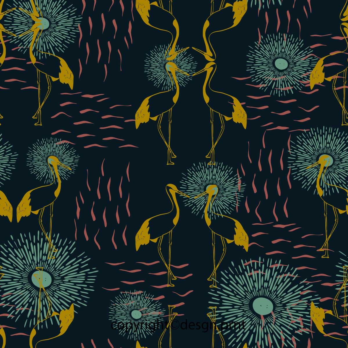 A multi- directional Japanese Crane pattern