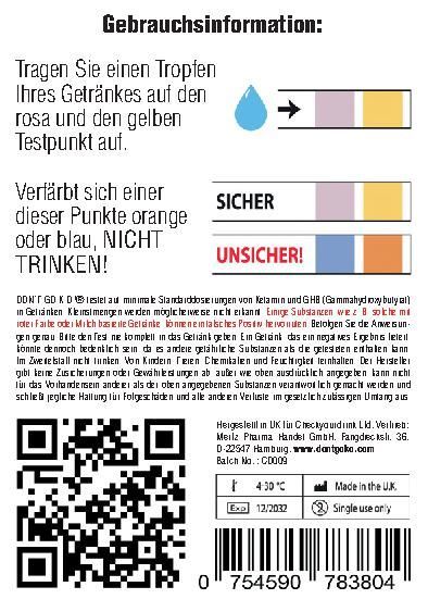 Don´t GO KO, GHB teststreifen