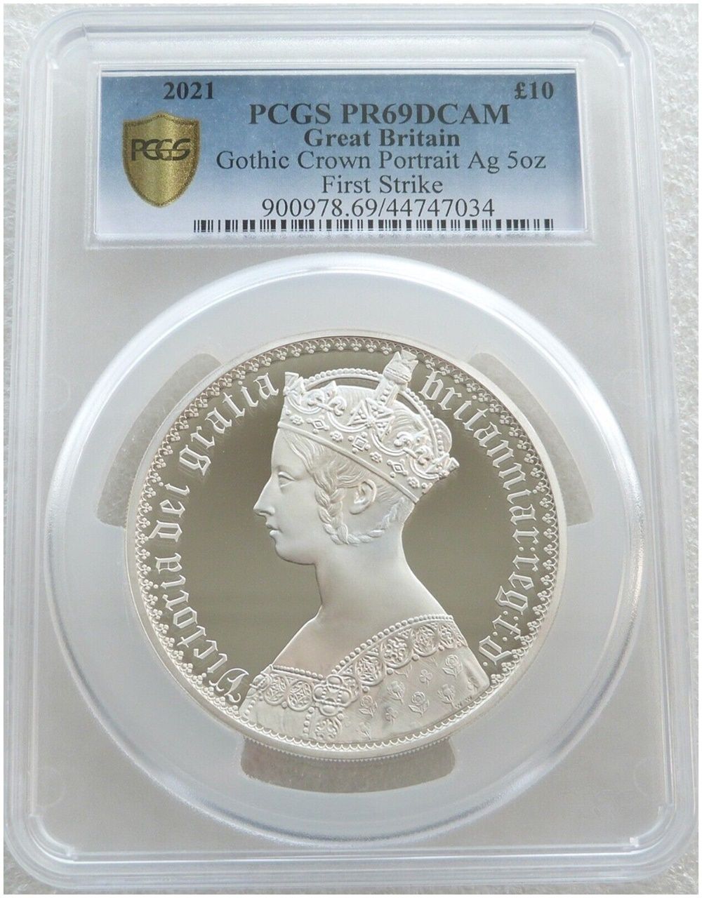 2021 Great Engravers Gothic Crown Victoria Portrait £10 Silver Proof 5oz Coin PCGS PR69 DCAM First Strike