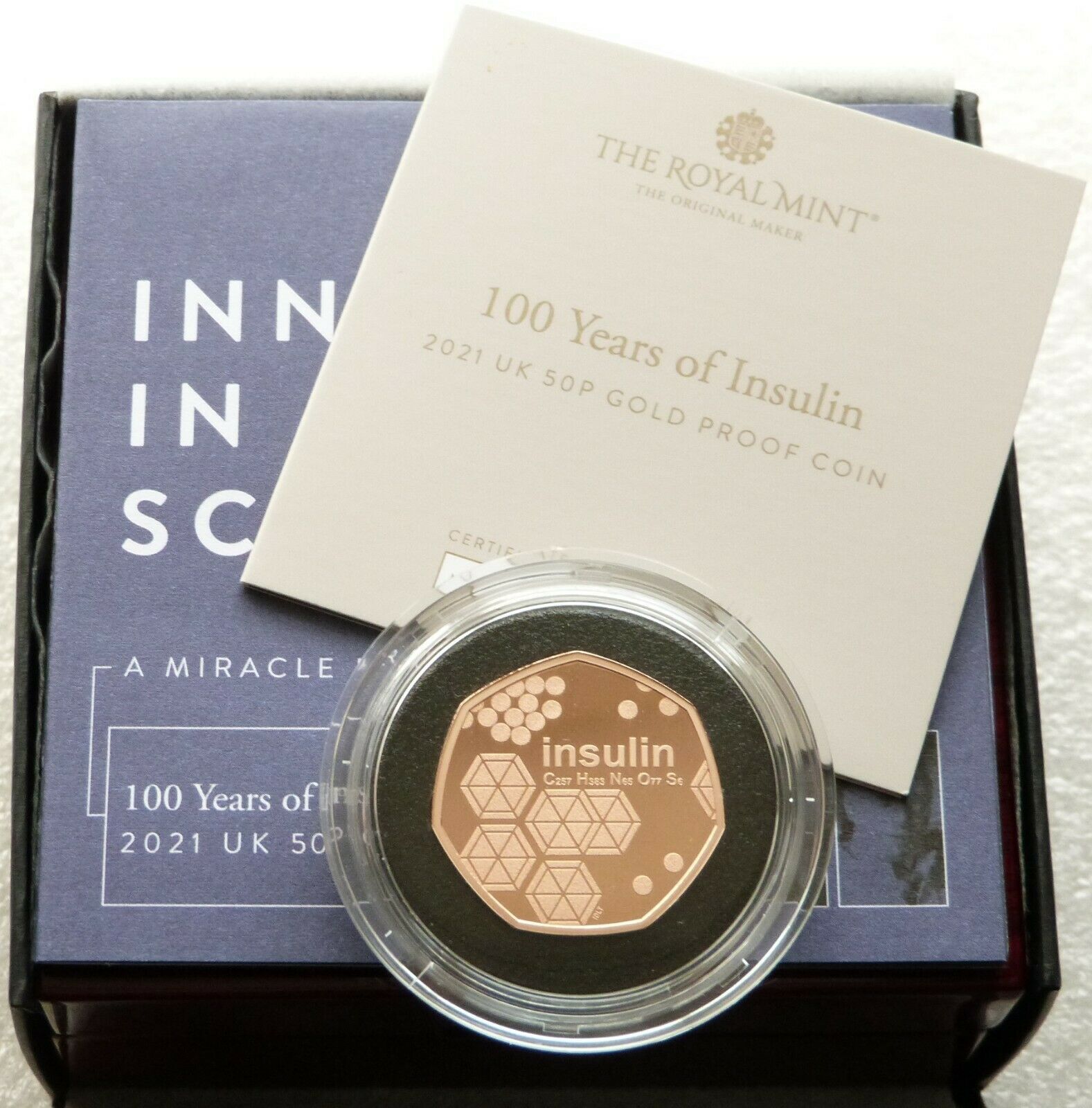 British Royal Mint 50p Fifty Pence Gold Proof Coin Range