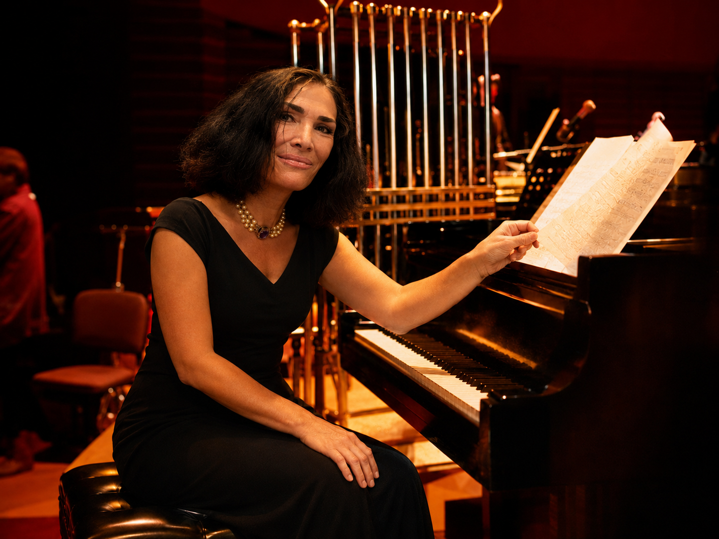 Konzertprobe in der Philharmonie, Philadelphia (USA), Juli 2026 – Pianistin Kristin Wachenfeld.