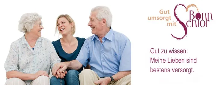 Bild mit Logo und Text Tochter sitzt entspannt zwischen ihren Eltern