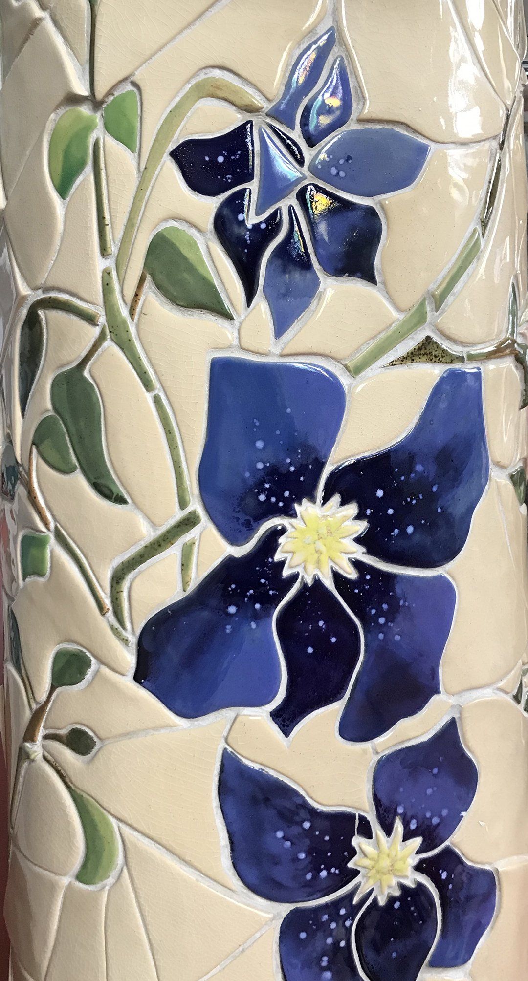 close-up view of a tiled column by Gabrielle Dudley