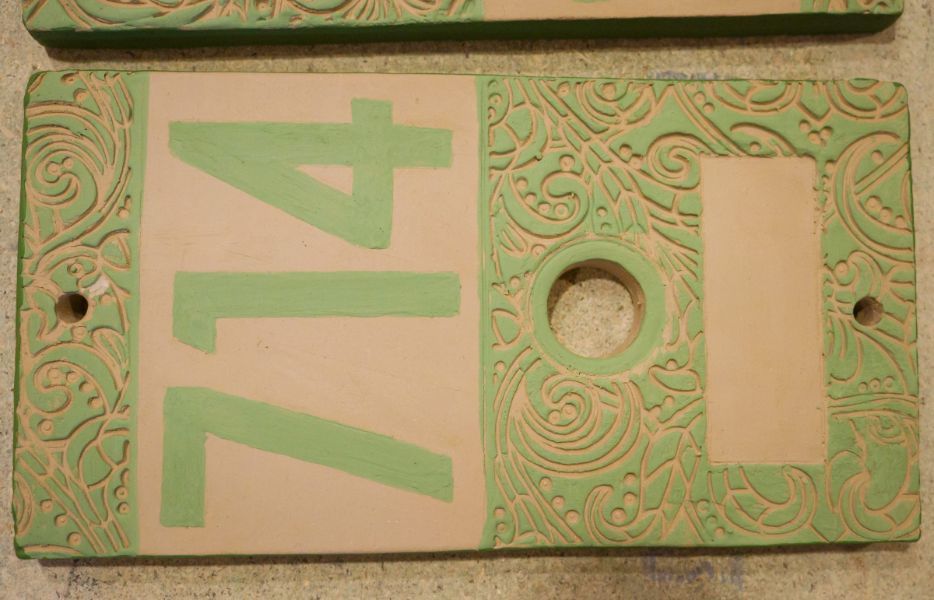 Klingelschild in grün