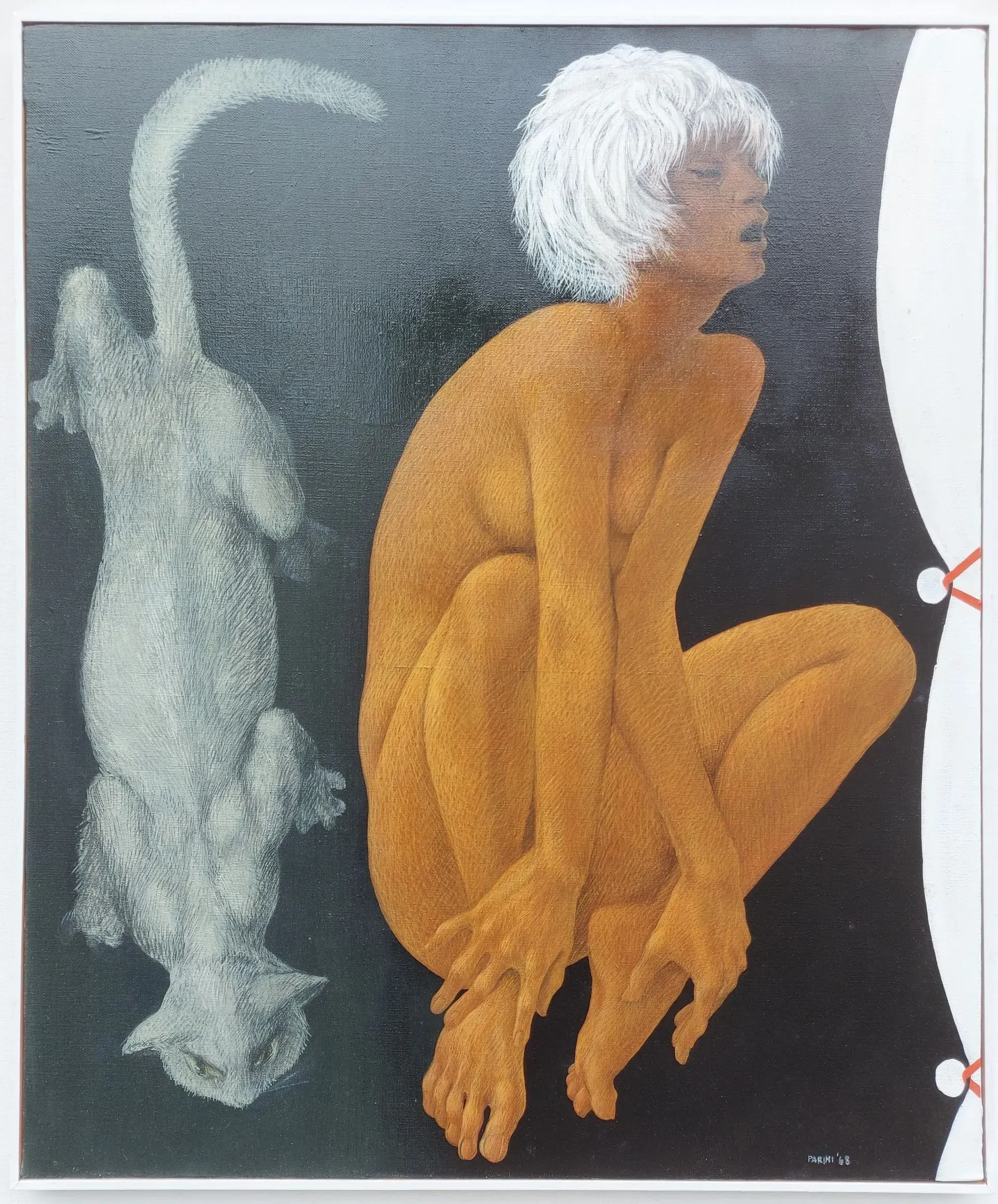 Un gatto e una donna.