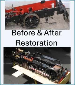 Before and after restoration,steam,engine restoration, redrawn,locomotive repair, reverse engineering